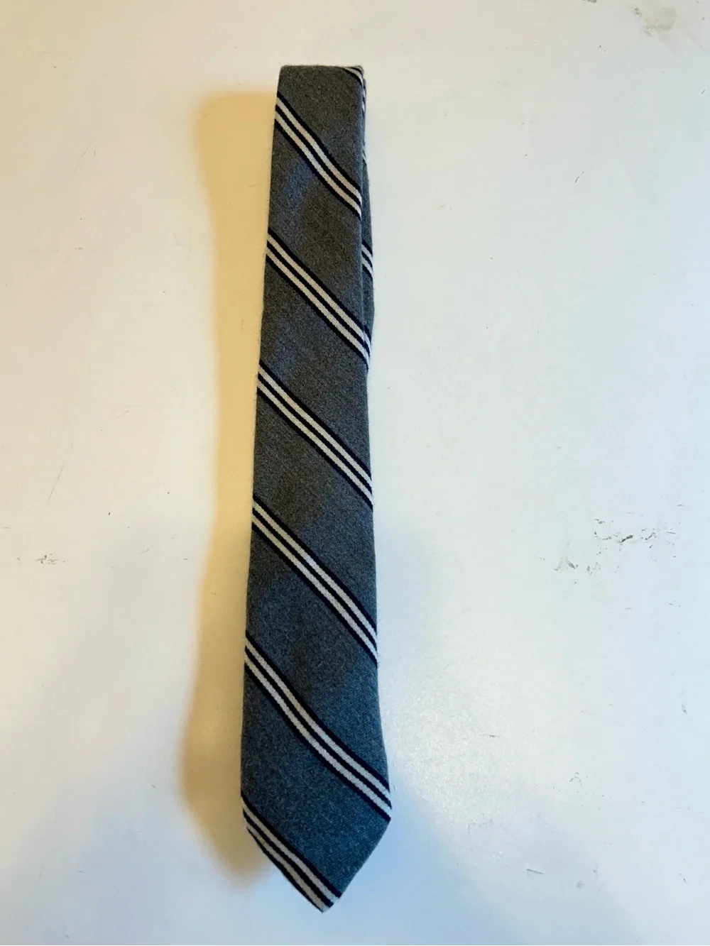 Steven Alan Classic Men's Grey Striped Tie